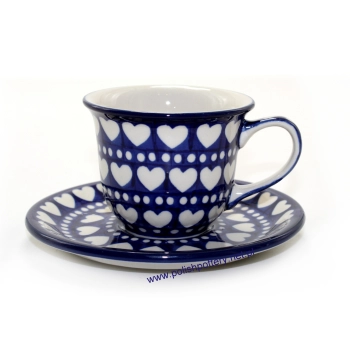 Filiżanka Tulipan podwójne espresso 0,18L + spodek II Gatunek dek. 375EX Serca